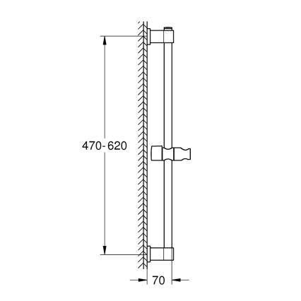 GROHE 27724001 - Стойка за душ VITALIO UNIVERSAL 600 мм, лъскав хром