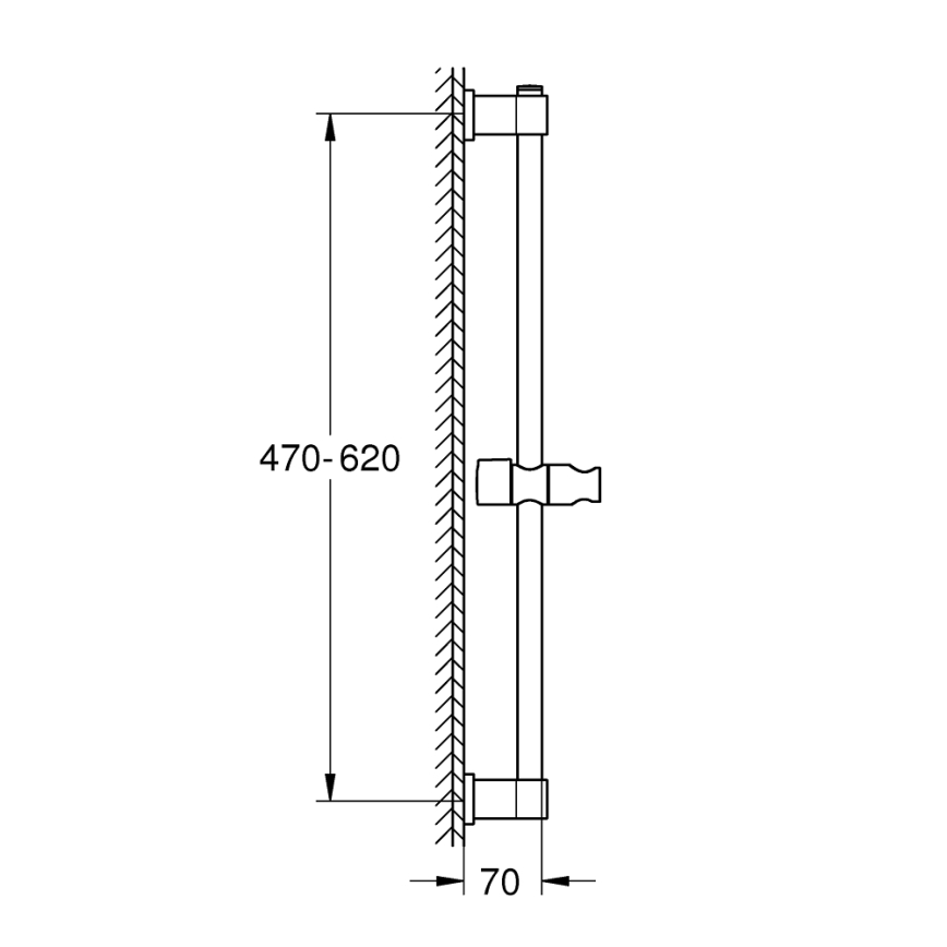 GROHE 27724001 - Стойка за душ VITALIO UNIVERSAL 600 мм, лъскав хром