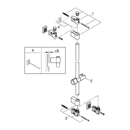 GROHE 277242431 - Стойка за душ VITALIO UNIVERSAL 600 мм, черна
