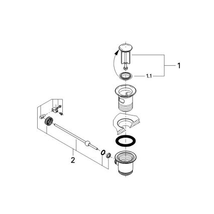 GROHE 28910000 - Гарнитура за оттичане 1 14” полирано хромово покритие