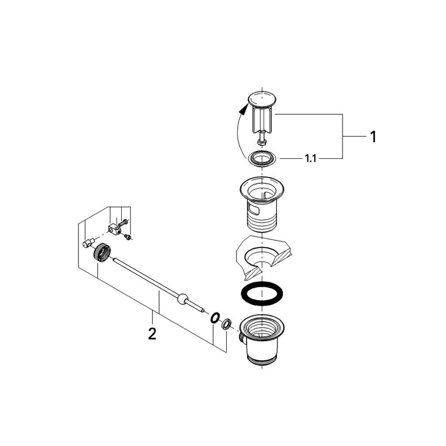 GROHE 28910000 - Гарнитура за оттичане 1 14” полирано хромово покритие
