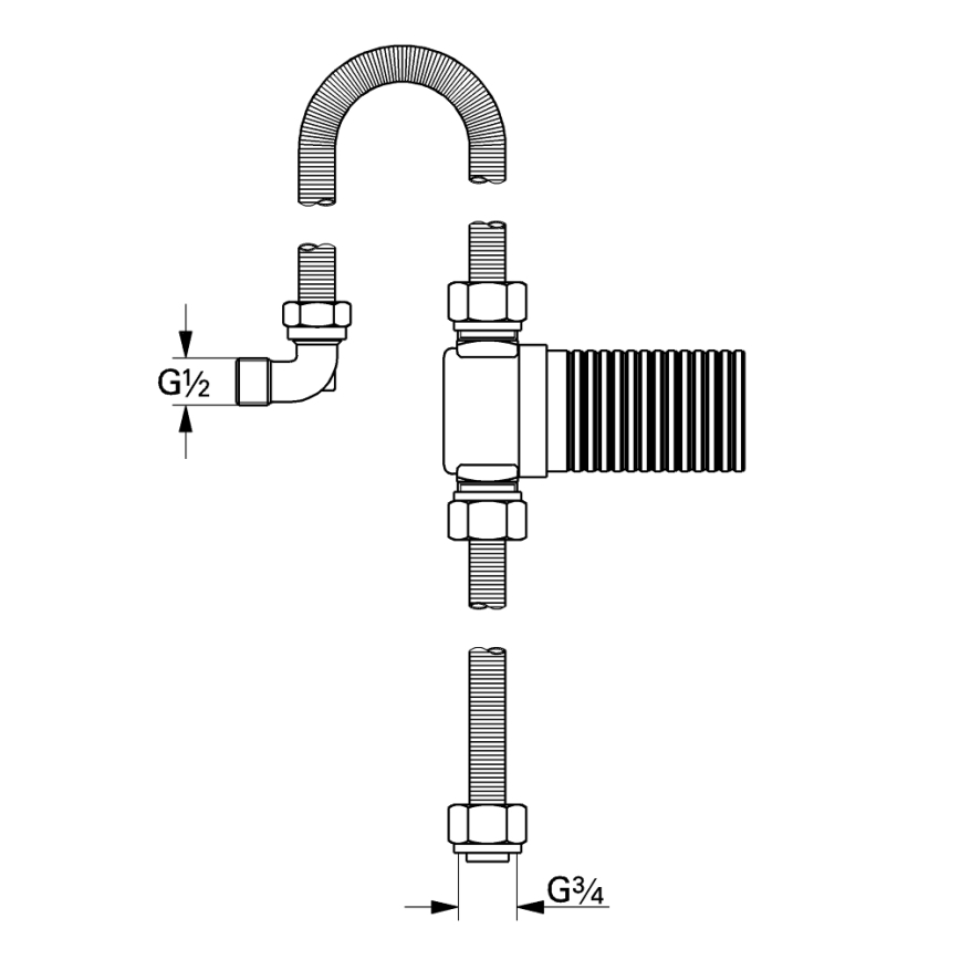GROHE 28995000 - Комплект за свързване TALENTOFILL DN 20, лъскав хром