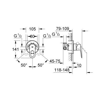 GROHE 29042000 - Смесител за душ BAULOOP лъскав хром