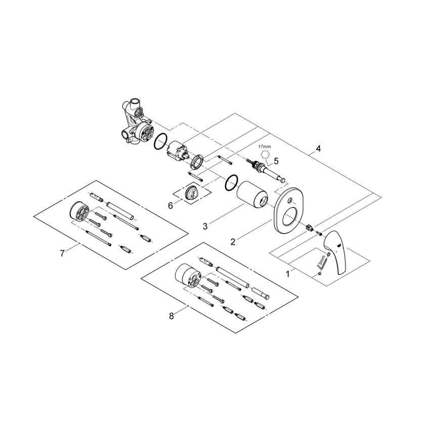 GROHE 29043000 - Смесител за вана EUROCUBE блестящ хром