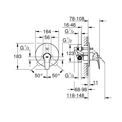 GROHE 29117000 - Смесител за вана LINEARE, блестящ хром