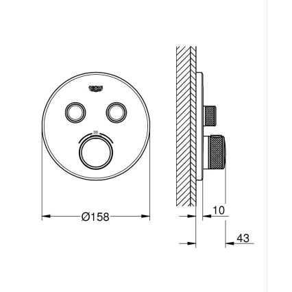 GROHE 29119AL0 - Термостат GROHTHERM SMARTCONTROL антрацит