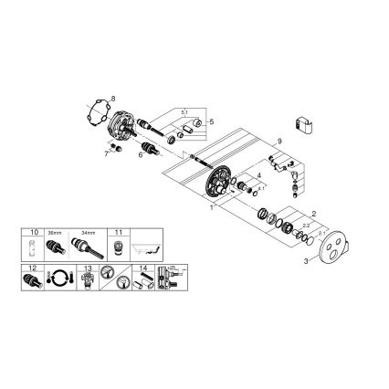 GROHE 29120000 -Термостатичен вграден душов смесител GROHTHERM SMARTCONTROL + държач хром
