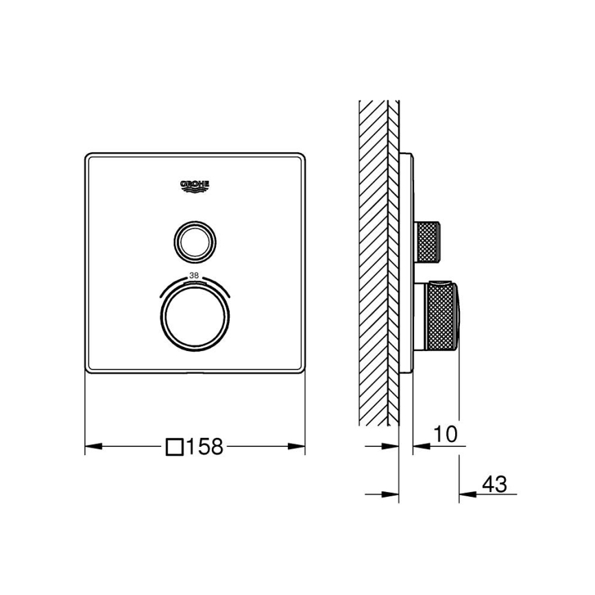 GROHE 29123000 - Термостатен смесител за душ GROHTHERM SMARTCONTROL, хромиран