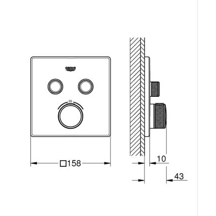 GROHE 29124A00 - Термостатен смесител GROHTHERM SMARTCONTROL графит