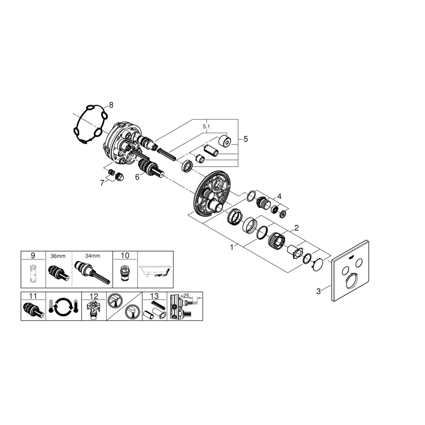 GROHE 29124A00 - Термостатен смесител GROHTHERM SMARTCONTROL графит