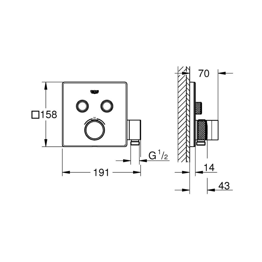 GROHE 29125000 - Термостатен смесител за вана GROHTHERM SMARTCONTROL, хром