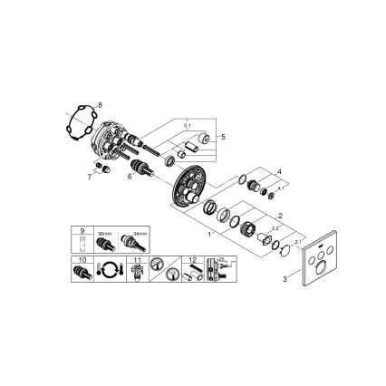 GROHE 29126AL0 - Термостат GROHTHERM SMARTCONTROL 158 × 158 mm графит