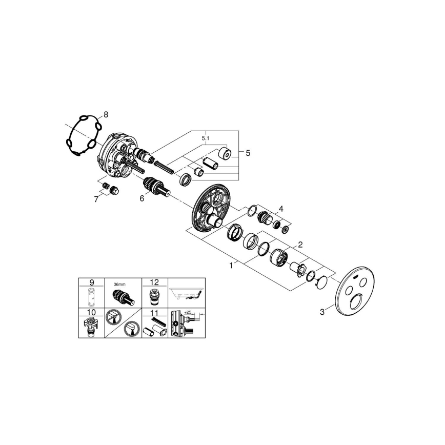 GROHE 29145000 - Капак за вградена смесителна батерия SMARTCONTROL, лъскав хром