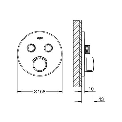 GROHE 29145000 - Капак за вградена смесителна батерия SMARTCONTROL, лъскав хром