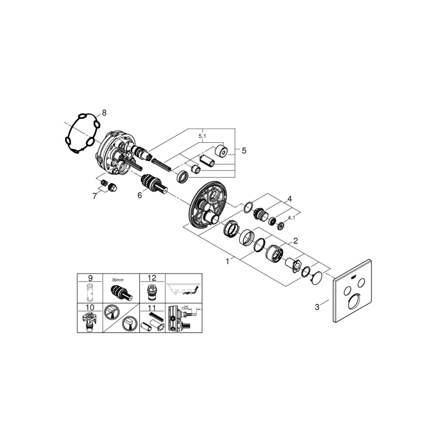 GROHE 29148000 - Капак за вграден смесител SMARTCONTROL, лъскав хром