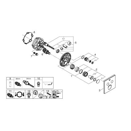 GROHE 29156LS0 -Термостат за вграждане GROHTHERM SMARTCONTROL бял