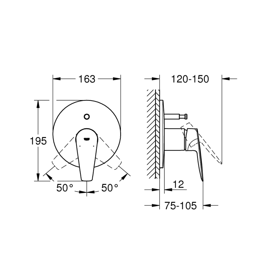 GROHE 29190001 - Смесител за вана BAUEDGE DN 15, блестящ хром