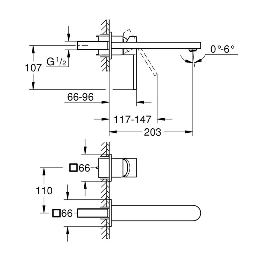 GROHE 29306003 - Смесител за мивка PLUS, 203 мм, хром с висок блясък