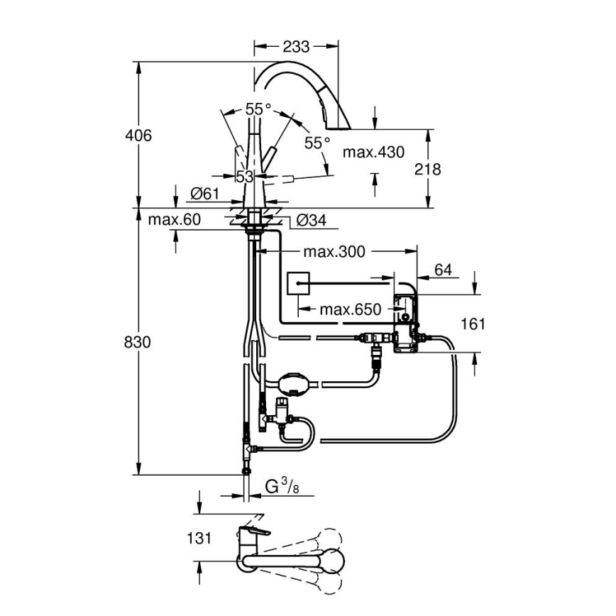 GROHE 30219002 - Електронен смесител за мивка ZEDRA TOUCH блестящ хром