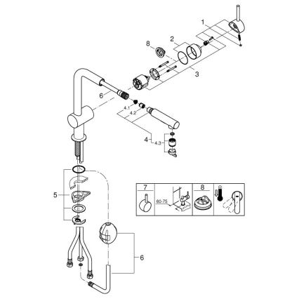 GROHE 30274000 - Кухненски смесител с L-образен излив, лъскав хром