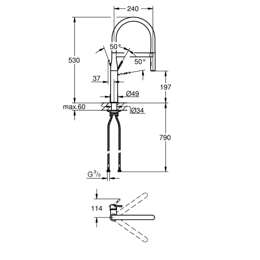 GROHE 30294A00 - Смесител за мивка ESSENCE графит