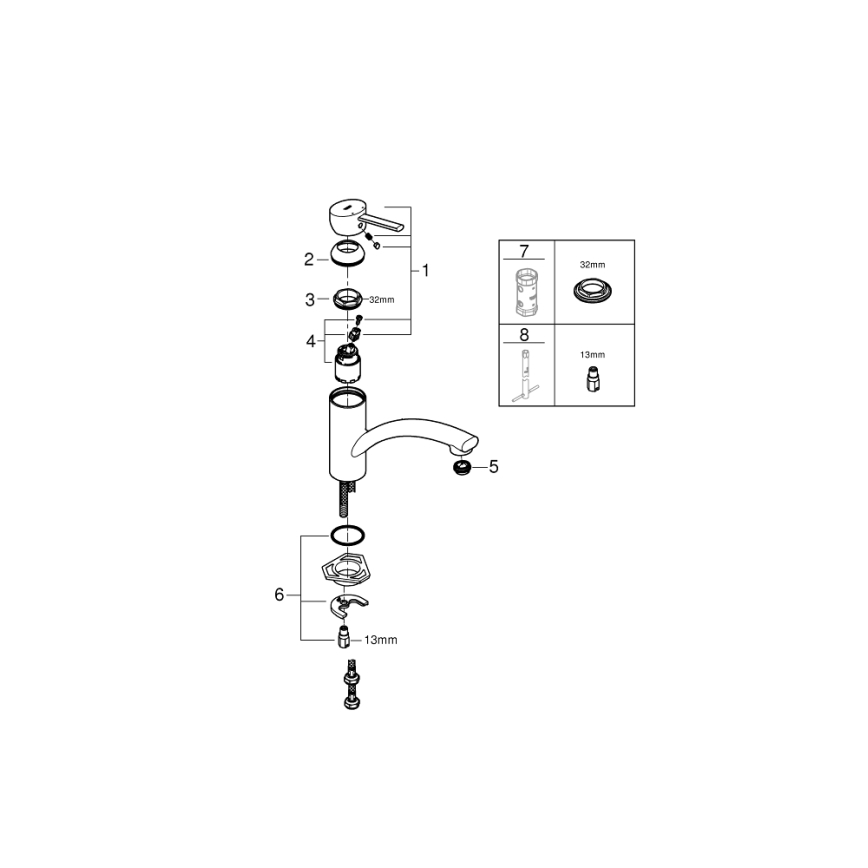 GROHE 30358000 - Смесител за мивка SWIFT 227 мм, лъскав хром