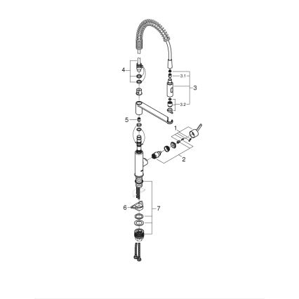 GROHE 30361000 - кухненски смесител GET 455 мм, блестящ хром