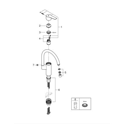 GROHE 304692430 - Смесител за мивка START 339 мм черен
