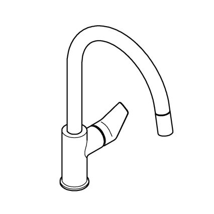 GROHE 30551000 - Смесител за кухненска мивка START EDGE 357 мм, полирано хромирано покритие