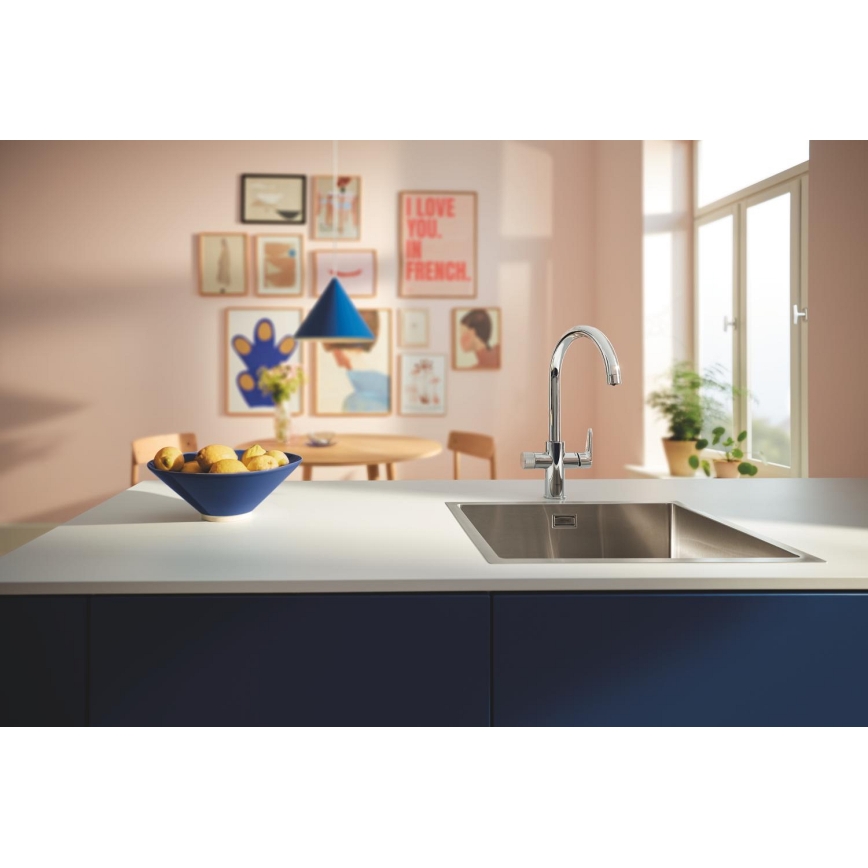 GROHE 30592000 - Кухненски смесител BLUE PURE StartCurve 411 мм, полирана хромирана повърхност