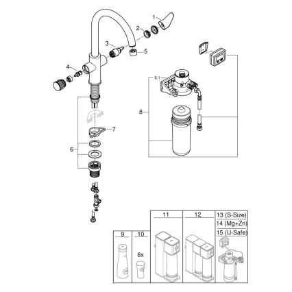 GROHE 30593000 - Смесител за мивка BLUE PURE с C-излив, лъскав хром