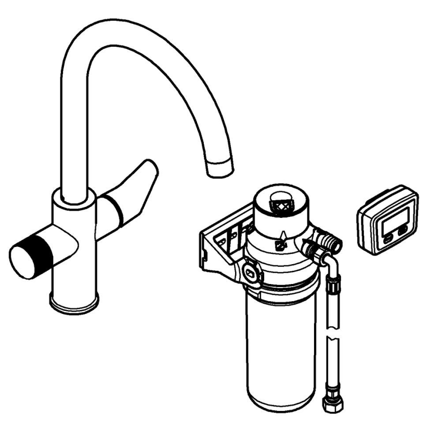 GROHE 30593000 - Смесител за мивка BLUE PURE с C-излив, лъскав хром