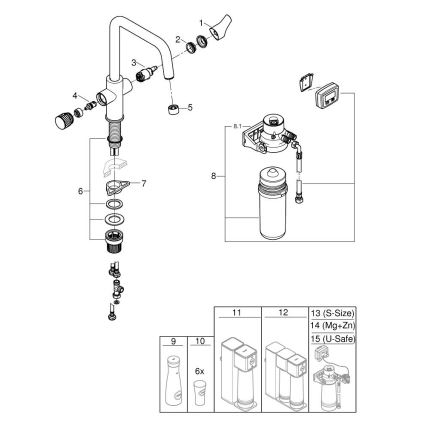 GROHE 30596000 - Смесител за мивка BLUE PURE с филтрираща функция лъскав хром