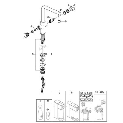 GROHE 30600000 - Смесител за мивка BLUE PURE, L-излив, полирано хромово покритие