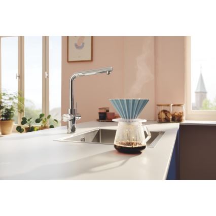 GROHE 30600000 - Смесител за мивка BLUE PURE, L-излив, полирано хромово покритие