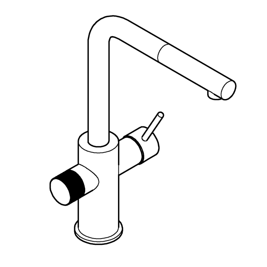 GROHE 30601000 - Кухненски смесител BLUE PURE A с изтегляща се душ глава, блестящ хром