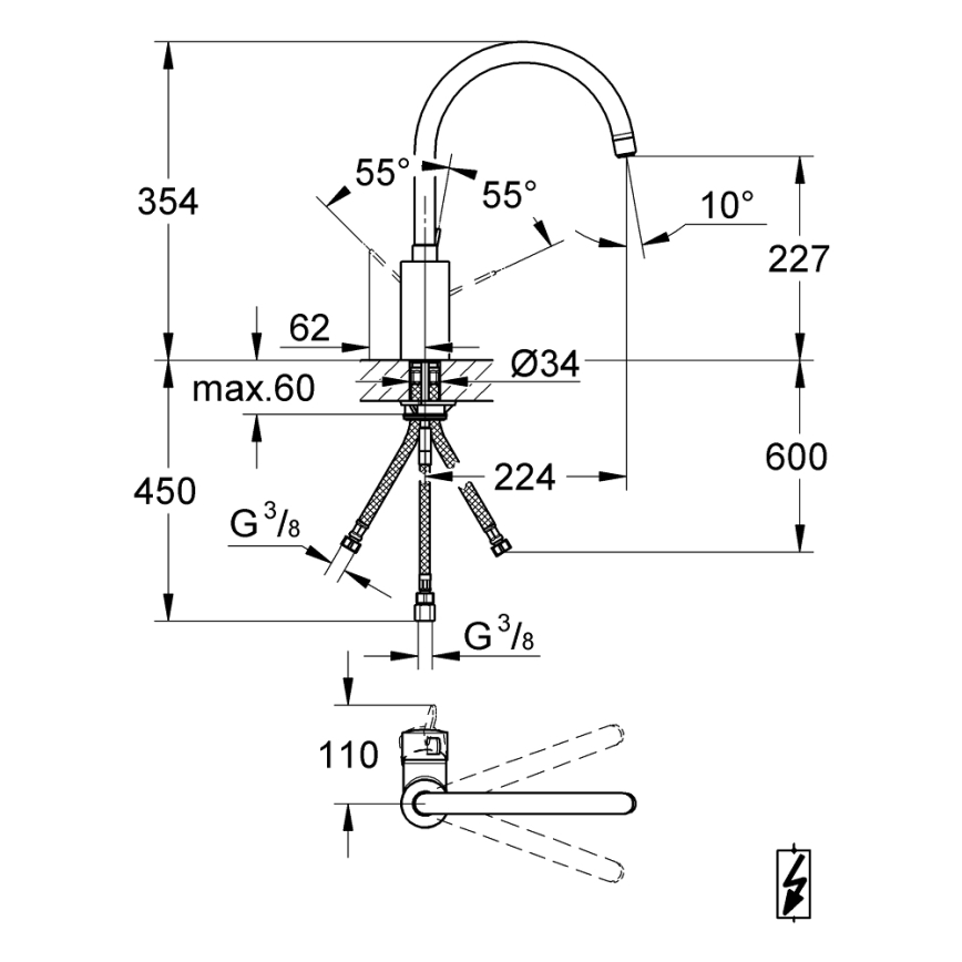GROHE 31180000 - Смесител за мивка EUROSMART COSMOPOLITAN, гланцов хром