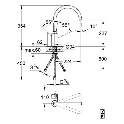 GROHE 31180000 - Кухненски смесител EUROSMART COSMOPOLITAN лъскав хром