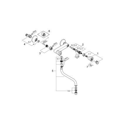 GROHE 31187001 - Стенен смесител за мивка COSTA L 200 mm, лъскав хром