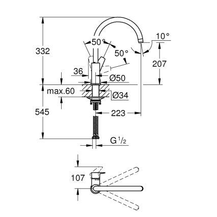 GROHE 31233001 - Смесител за мивка START, лъскав хром