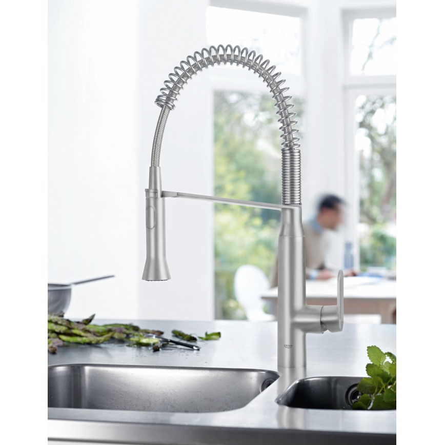 GROHE 31379DC0 - Кухненски смесител K7, неръждаема стомана
