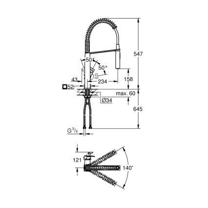 GROHE 31395000 - Смесител за мивка EUROCUBE 547 мм лъскав хром