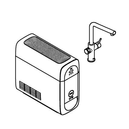 GROHE 31454001 - Смесител за мивка BLUE HOME, L-образен излив, лъскав хром