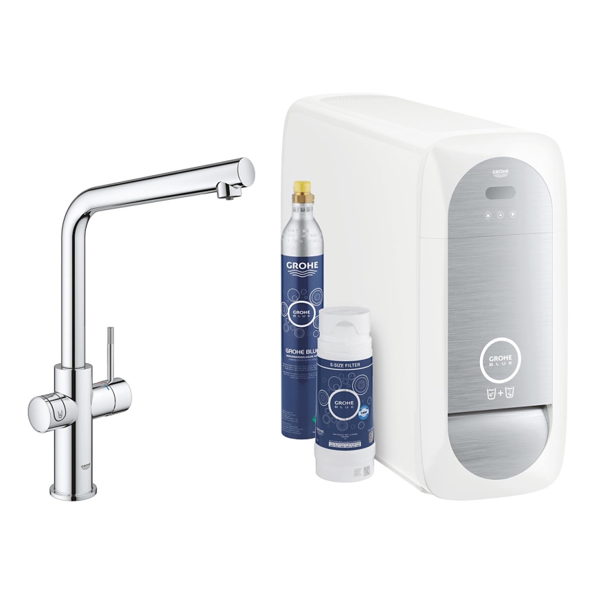 GROHE 31454001 - Кухненски смесител BLUE HOME с L-излив, лъскав хром