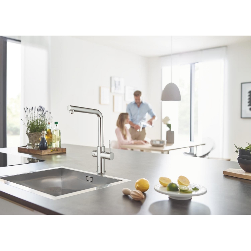 GROHE 31454001 - Кухненски смесител BLUE HOME с L-излив, лъскав хром