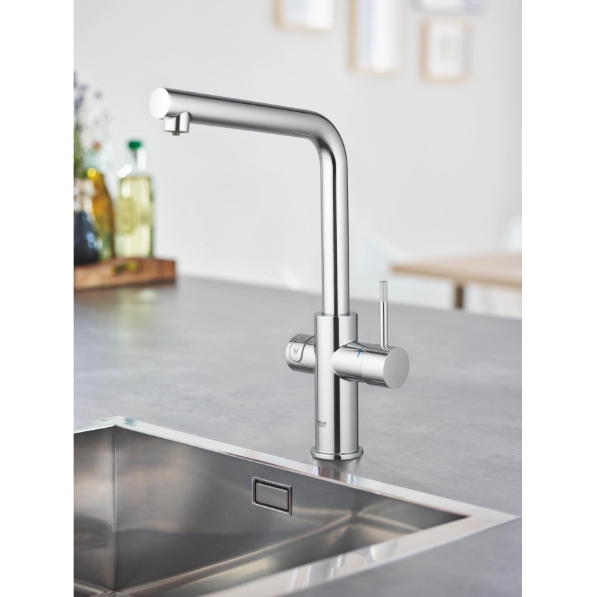 GROHE 31454001 - Кухненски смесител BLUE HOME с L-излив, лъскав хром