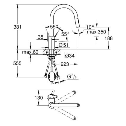 GROHE 31481001 - Смесител за мивка EUROSMART COSMOPOLITAN, полирано хромово покритие