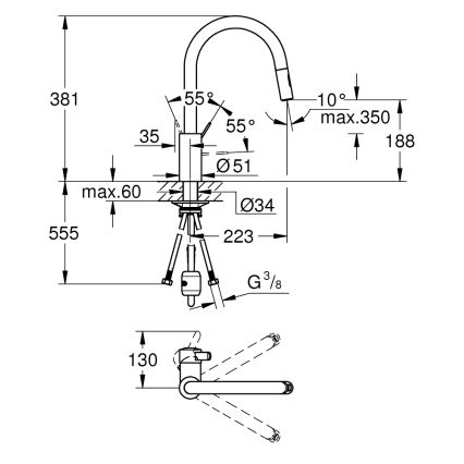 GROHE 31481001 - Смесител за мивка EUROSMART COSMOPOLITAN, полирано хромово покритие