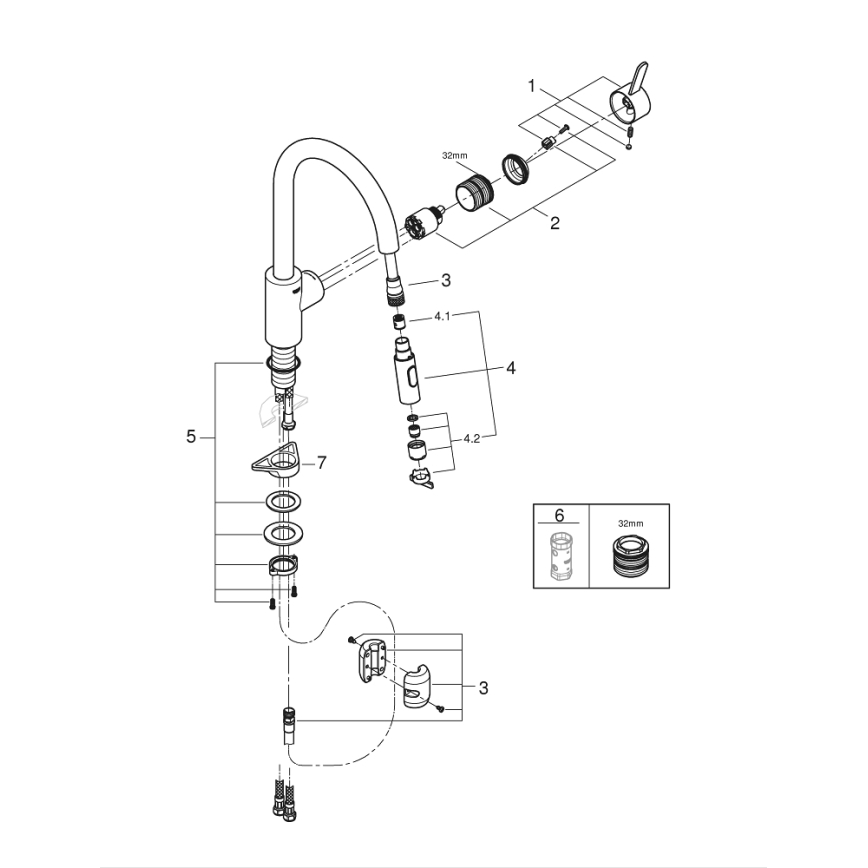 GROHE 31481001 - Смесител за мивка EUROSMART COSMOPOLITAN, полирано хромово покритие