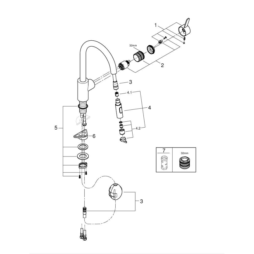 GROHE 31481001 - Смесител за мивка EUROSMART COSMOPOLITAN, полирано хромово покритие
